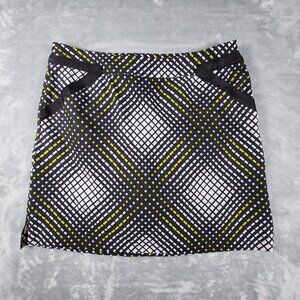 EP Pro Skort 12 Black Geometric Shorts Sport Tennis Golf Active Athletic Stretch